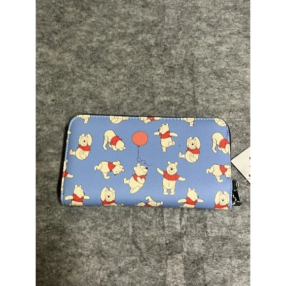 Disney Winnie the Pooh Wallet Womens Blue Zip Around 95 Years Anniversary Clutch - Picture 4 of 10